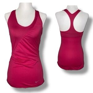 Nike Pink Racerback Side Ruffle Tank Top S